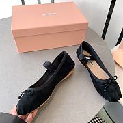 Kitlife Miu Miu Women's Black Ballerina Strap Flats  - 2