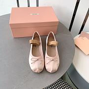 Kitlife Miu Miu Women's Pink Ballerina Strap Flats - 1