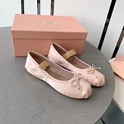 Kitlife Miu Miu Women's Pink Ballerina Strap Flats - 3