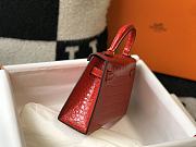 Kitlife Hermes Mini Shiny red bag - 19 cm - 3