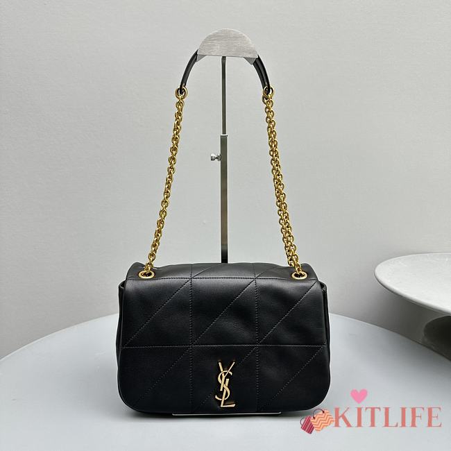 kitlife Saint Laurent Black Small Leather Shoulder Bag - 24x16x10 cm - 1