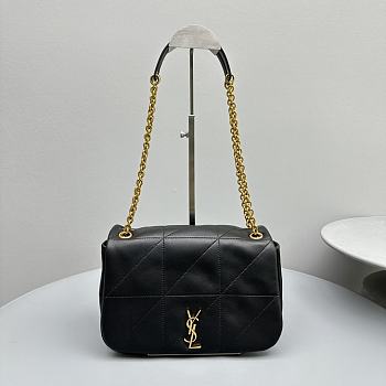 kitlife Saint Laurent Black Small Leather Shoulder Bag - 24x16x10 cm