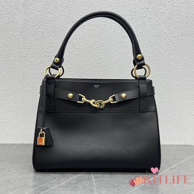 CELINE MEDIUM ANNABEL BAG IN SUPPLE CALFSKIN BLACK - 36.5X28.5X10 cm - 1