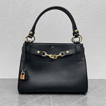 CELINE MEDIUM ANNABEL BAG IN SUPPLE CALFSKIN BLACK - 36.5X28.5X10 cm