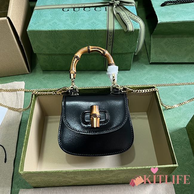 kitlife Gucci Bamboo 1947 black mini bag - 18.5x12x 5.5 cm - 1