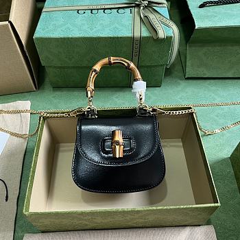 kitlife Gucci Bamboo 1947 black mini bag - 18.5x12x 5.5 cm