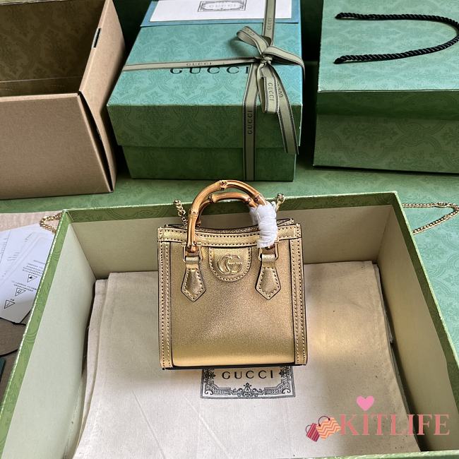 kitlife Gucci Diana gold bag - 16.5x12x 6cm - 1