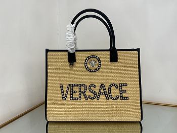 kitlife Versace La Medusa Embellished Large Top Handle Bag - 40x16x29 cm