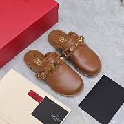 Kitlife Valentino Garavani Brown Roman Stud Sabot Slippers - 5