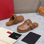 Kitlife Valentino Garavani Brown Roman Stud Sabot Slippers - 4