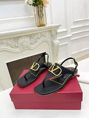 Valentino Garavani Black VLogo Signature Flat Sandals - 000 - 3