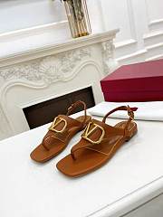 Valentino Garavani Brown VLogo Signature Flat Sandals - 000 - 6