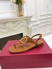 Valentino Garavani Brown VLogo Signature Flat Sandals - 000 - 3