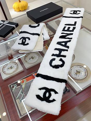 kitlife chanel scart white 20cmx120 cm