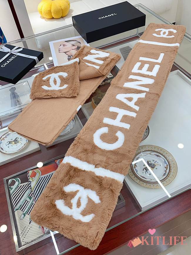 kitlife chanel scart brown 20cmx120 cm - 1