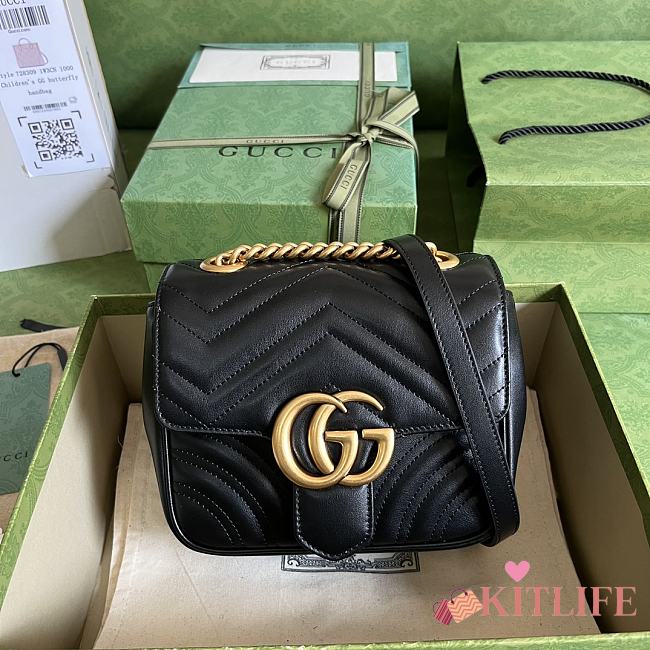 kitlife Gucci Black GG Marmont Mini Matelasse bag - 18 x 13.5x 8 cm - 1
