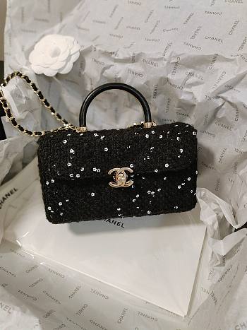 Kitlife chanel Tweed black bag - 17 cm