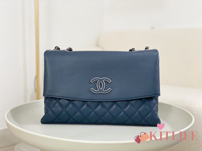 kitlife Chanel Flap bag Calfskin Blue bag - 32 x 19 x7.5 cm - 1