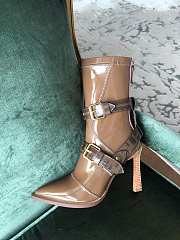 kitlife FENDI Brown Patent Strap Knee Boots - 105 mm heels - 2