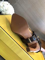 Kitlife FENDI Brown Patent Logo Strap Knee-High Boots - 105 mm heels - 5