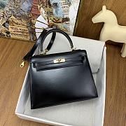 kitlife Hermes kelly bag Black box calf leather - 25cm - 1