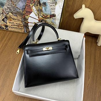 kitlife Hermes kelly bag Black box calf leather - 25cm