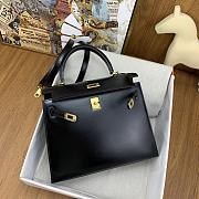 kitlife Hermes kelly bag Black box calf leather - 25cm - 4