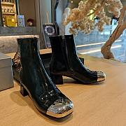 Kitlife PRADA Vernice Patent Cap-Toe Ankle Boots black - 45mm - 4