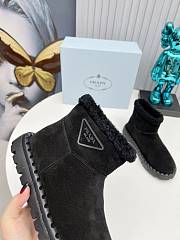 Kitlife Prada Women's Black Logo-appliqué Padded Ankle Boot - 2