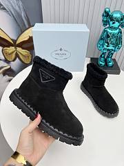 Kitlife Prada Women's Black Logo-appliqué Padded Ankle Boot - 3