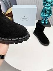 Kitlife Prada Women's Black Logo-appliqué Padded Ankle Boot - 6