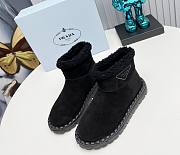 Kitlife Prada Women's Black Logo-appliqué Padded Ankle Boot - 1