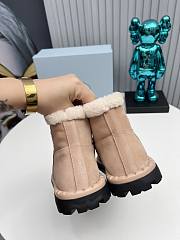Kitlife Prada Women's Beige Logo-appliqué Padded Ankle Boot - 2