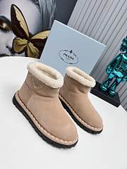 Kitlife Prada Women's Beige Logo-appliqué Padded Ankle Boot - 3