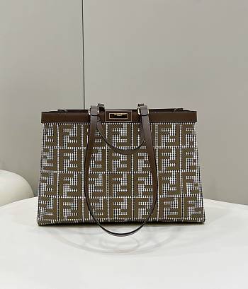 Kitlife Fendi brown X Tote shoulder bag - 41x13x29 cm