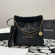 kitliife Chane 22 black leather bag - 30x30x8 cm - 4