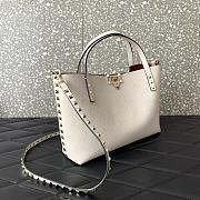 Kitlife VALENTINO GARAVANI white Rockstud Small Leather Tote Bag - 28x20x8 cm - 4