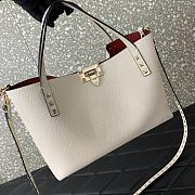 Kitlife VALENTINO GARAVANI white Rockstud Small Leather Tote Bag - 28x20x8 cm - 3