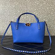 Kitlife VALENTINO GARAVANI blue Rockstud Small Leather Tote Bag - 28x20x8 cm - 1