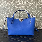 Kitlife VALENTINO GARAVANI blue Rockstud Small Leather Tote Bag - 28x20x8 cm - 3