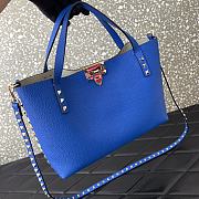 Kitlife VALENTINO GARAVANI blue Rockstud Small Leather Tote Bag - 28x20x8 cm - 2