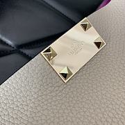Kitlife VALENTINO GARAVANI gray Rockstud Small Leather Tote Bag - 28x20x8 cm - 6
