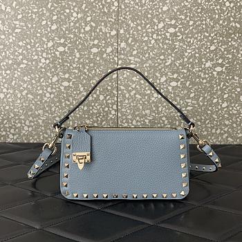 Kitlife Valentino Garavani Rockstud Leather Shoulder Bag blue - 19x13x7cm