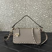 Kitlife Valentino Garavani Rockstud Leather Shoulder Bag gray - 19x13x7cm - 1