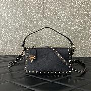 Kitlife Valentino Garavani Rockstud Leather Shoulder Bag Black - 19x13x7cm - 1