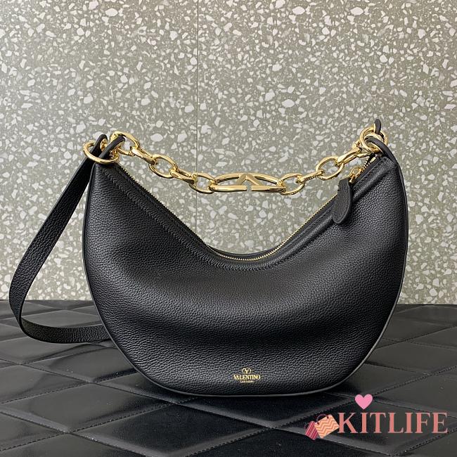 Kitlife VALENTINO GARAVANI VLogo Moon Shoulder Bag black - 29x23x11cm - 1