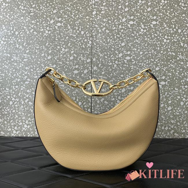 Kitlife VALENTINO GARAVANI VLogo Moon Shoulder Bag beige - 29x23x11cm - 1