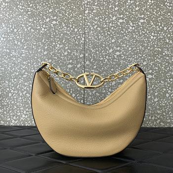 Kitlife VALENTINO GARAVANI VLogo Moon Shoulder Bag beige - 29x23x11cm