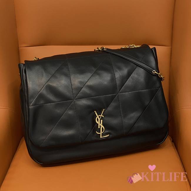 kitlife Saint Laurent JAMIE Black Leather Shoulder Bag - 43×29×9 cm  - 1