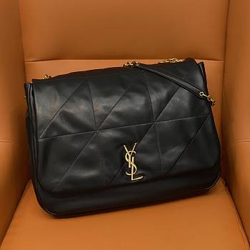 kitlife Saint Laurent JAMIE Black Leather Shoulder Bag - 43×29×9 cm 